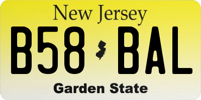 NJ license plate B58BAL