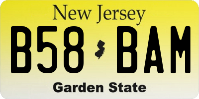 NJ license plate B58BAM