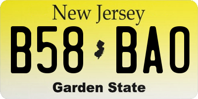 NJ license plate B58BAO