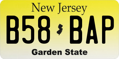 NJ license plate B58BAP