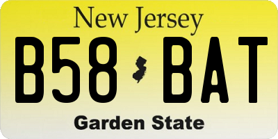 NJ license plate B58BAT