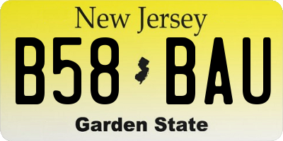 NJ license plate B58BAU