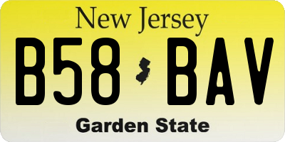 NJ license plate B58BAV