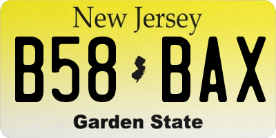 NJ license plate B58BAX