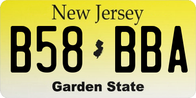 NJ license plate B58BBA