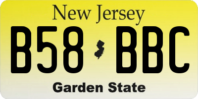 NJ license plate B58BBC