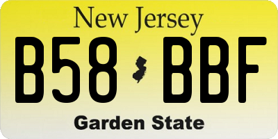 NJ license plate B58BBF
