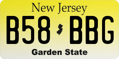 NJ license plate B58BBG