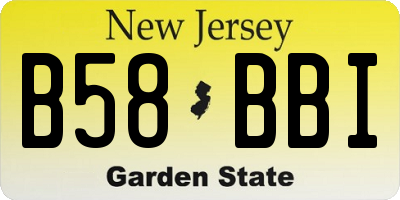 NJ license plate B58BBI