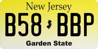 NJ license plate B58BBP