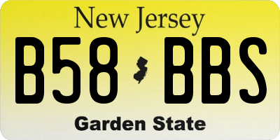 NJ license plate B58BBS