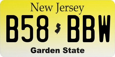 NJ license plate B58BBW