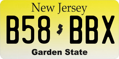 NJ license plate B58BBX
