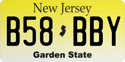 NJ license plate B58BBY