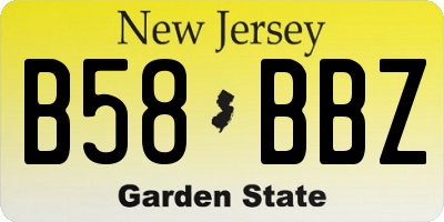 NJ license plate B58BBZ
