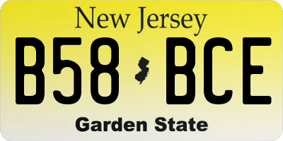 NJ license plate B58BCE