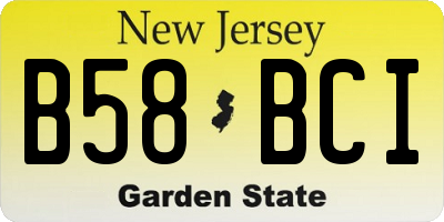 NJ license plate B58BCI
