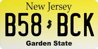 NJ license plate B58BCK