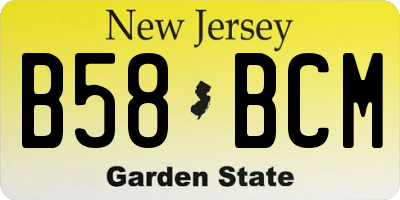 NJ license plate B58BCM