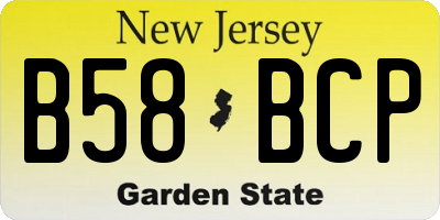 NJ license plate B58BCP