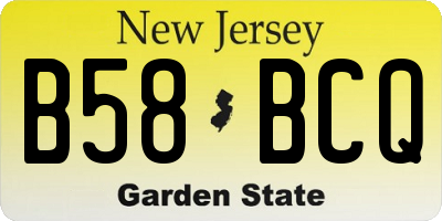 NJ license plate B58BCQ