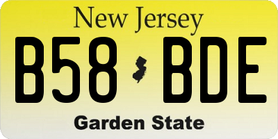 NJ license plate B58BDE