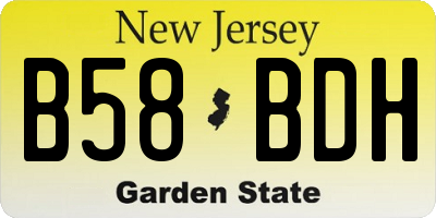 NJ license plate B58BDH