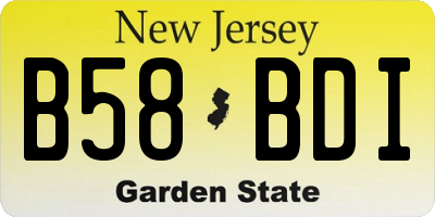 NJ license plate B58BDI