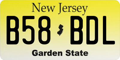NJ license plate B58BDL
