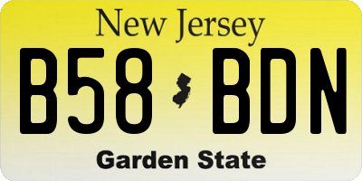 NJ license plate B58BDN