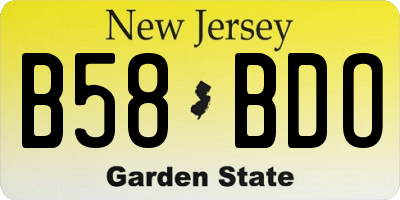 NJ license plate B58BDO