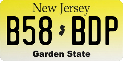 NJ license plate B58BDP