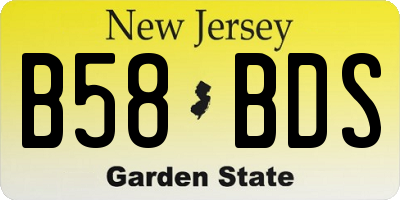 NJ license plate B58BDS