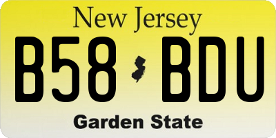 NJ license plate B58BDU