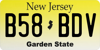 NJ license plate B58BDV