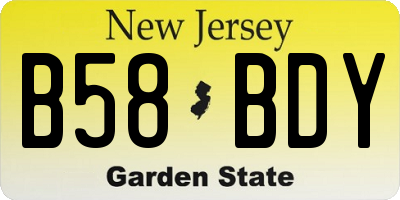 NJ license plate B58BDY