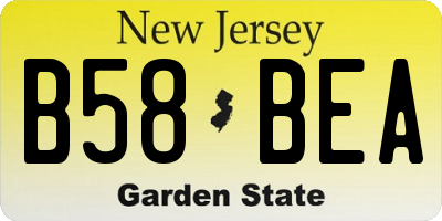 NJ license plate B58BEA