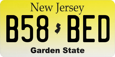 NJ license plate B58BED