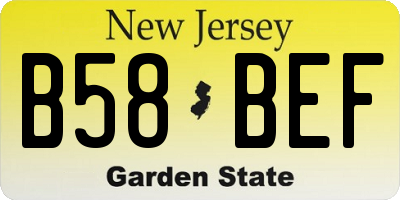 NJ license plate B58BEF