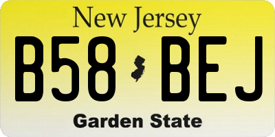 NJ license plate B58BEJ