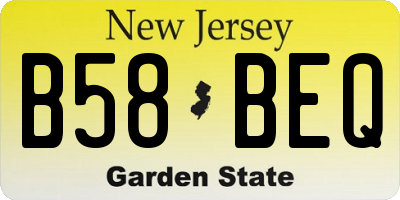 NJ license plate B58BEQ