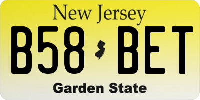 NJ license plate B58BET
