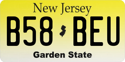 NJ license plate B58BEU