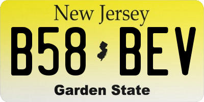 NJ license plate B58BEV