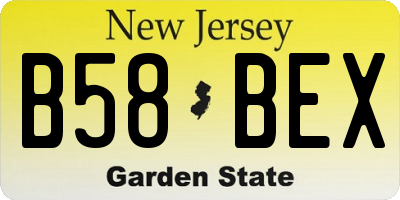 NJ license plate B58BEX