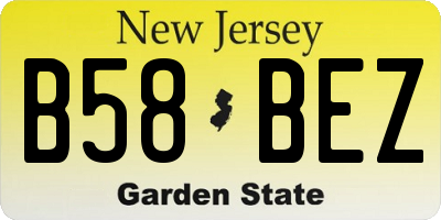 NJ license plate B58BEZ