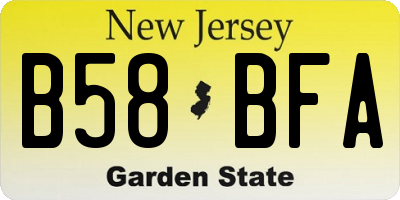 NJ license plate B58BFA