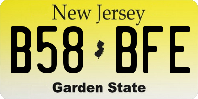 NJ license plate B58BFE