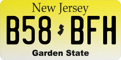 NJ license plate B58BFH