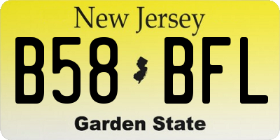 NJ license plate B58BFL